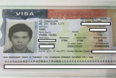 Visa bảo lãnh diện F4 - Đặng Trung Phong